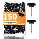 150 PCS Black Flat Push Pins for Wall Thumb Tacks for Walls Flat thumbtacks Push pin for Bulletin Board Shadow Box Display Thumbtack for Cork Board
