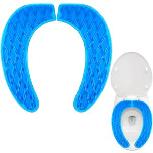 Rossesay Gel Toilet Seat Cushion Washable Toilet Seat Padded Riser Cushion Portable Adhesive Cover for Pain Relief Comfort for Elderly Handicapped Seniors(Blue)