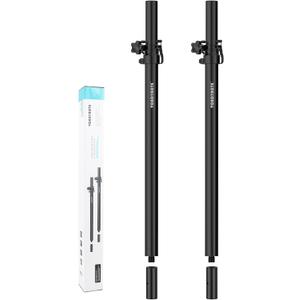 Vondynote Set of 2 Speaker Pole for Subwoofer Height Adjustable Fits M20 Threaded Mount and 35mm Mount Speaker Extender with M20 to 35mm Adapters