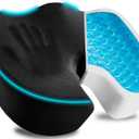 Seat Cushion for Office Chair - Gel Memory Foam Coccyx Cushion for Tailbone Pain Relief Sciatica - Doctor Recommended Cooling Ergonomic Butt Pillow for Car Desk Truck Driving Gaming