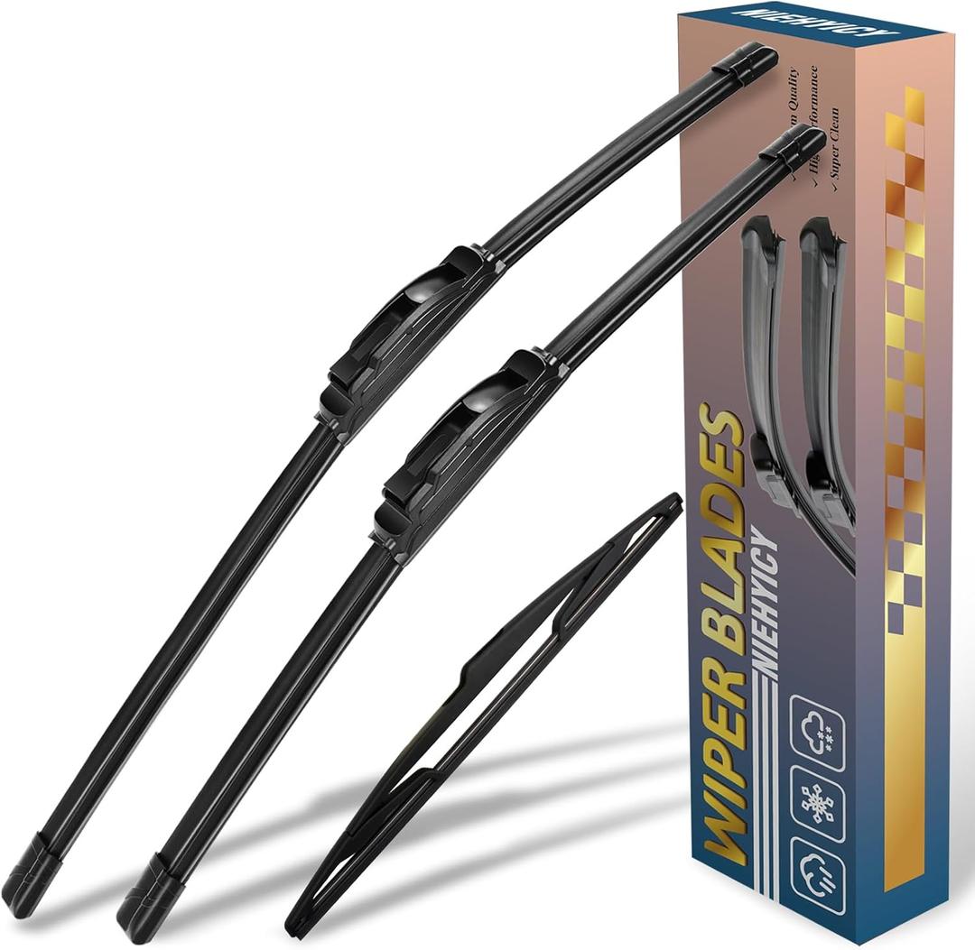3 wipers Replacement for Ford Edge 2007-2014,Lincoln MKX 2007-2015,Windshield Wiper Blades Original Equipment Replacement - 26"/20"/14" (Set of 3) U/J HOOK