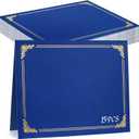 gisgfim 15Pcs Certificate Holders Diploma Covers Single Sided Gold Foil Border Award Certificate Covers for Letter Size 8.5x11 Certificates Cardstock Document Papers Storage Organizer (Royal Blue)