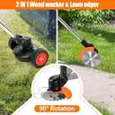 Cordless Weed Wacker Electric Grass Trimmer with 21v 4.0Ah Battery Powered,3-in-1 Brush Cutter Weed Cutter Lawn Trimmer,with Wheels Adjustable Lightweight for Lawn, Garden, Yard Care (Black)