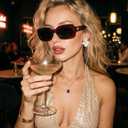 VISOONE Chunky Rectangle Sunglasses Women Men 90s Vintage Retro Accessories UV400 Protection Narrow Square Shades Harmony (Red)