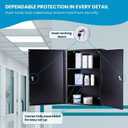 Vivacomfort Large Black Double Door Narcotics Cabinet, Locking Medicine Cabinet, 24 H x 16 W x 8 D