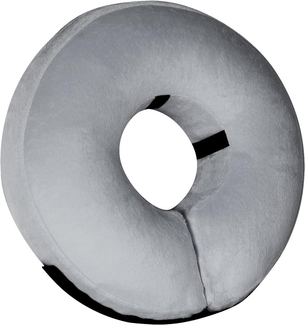 Inflatable Dog Cone Collar-Soft Protective Cone for Dogs After Surgery,Dog Donut Collar for Large Medium Small Dogs and Cats (Grey,Large) (Large(Neck:12"-18"))