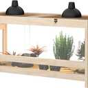80 Gallon Large Reptile Tank – 4x2x2 Enclosure with Mesh Top, Acrylic Panels & Wood Frame – Bearded Dragon Cage, Snake Enclosure, Reptile Habitat for Lizard, Gecko