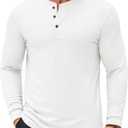 COOFANDY Men's Henley Shirts Long Sleeve Casual Button Shirts Fashion Lightweight Pullover Shirts, XXXL