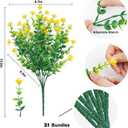 WEAUSUP 21 Bundles Outdoor Faux Plants UV Resistant Faux Bushes Plastic Artificial Flowers Fake Outdoor Plants for Home Garden Decor (7 Colors)