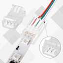 Flutesan 20 Pcs 3 Pin 8 mm Solderless LED Light Strip Connectors Clear Track Lighting Connectors for 5050 RGB Strip Light