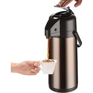 PARACITY 3L Upgraded Airpot Coffee Carafe with Double Pump, Stainless Steel Drink Dispenser for Hot/Cold Beverage with Lazy Susan Base, Coffee Termos Para Cafe for Hot Cocoa for Parties