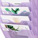 EasyPAG Wall File Organizer 5 Tier Hanging Paper Folder Holder, Zero Assembly Metal Mesh Wall Mounted Mail Organizer for Office Home Classroom Narrow Spaces, Puple (Purple)