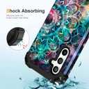 Hocase for Galaxy S23 FE Case, Heavy Duty Shockproof Protection Soft Silicone Rubber+Hard Plastic Bumper Hybrid Protective Case for Samsung Galaxy S23 FE 5G (6.4"") 2023 - Mandala in Galaxy