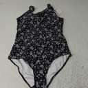 American Trends Modest Criss Cross Back One Piece Swimsuit Women Full Coverage Floral Print Long Torso Swim Suits L