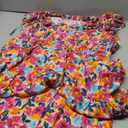 BLENCOT Womens Cotton Floral Maxi Dresses Casual Flowy Boho Dresses Summer Ruffle Short Sleeve V Neck Dress with Pockets Size L