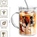 Yekidos Personalized Extra Large Glass Drinking Cup With Lid Straw Boss Gifts For Women Cute Mug Gift For Her Iced Glass Tumbler Initial Cup Retirement Gift Must Haves For Women Apartment Essentials
