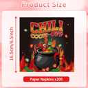 200 Pcs Chili Cook Off Decorations Napkins, Funny Spicy Pepper Cartoon Party Napkins, Hot Chili Party Supplies for Festival or Cooking Contest
