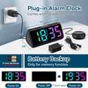 Netzu Loud Alarm Clock for Heavy Sleepers, Plug-in RGB Vibrating Alarm Clocks with Bed Shaker, 5 Dimmers, 2 Alarms and Snooze for Bedrooms Hearing Impaired Deaf Adults (Black)