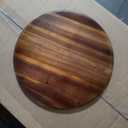 PINXIURY 15.7 Inch Round Wooden Decorative Serving Tray for Coffee Table and Home Decor, Round Wood Tray for Table Centerpiece, Small Candle Tray, Acacia, Appetizer Charcuterie Board