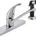 Peerless Single-Handle Kitchen Sink Faucet with Side Sprayer, Chrome P115LF