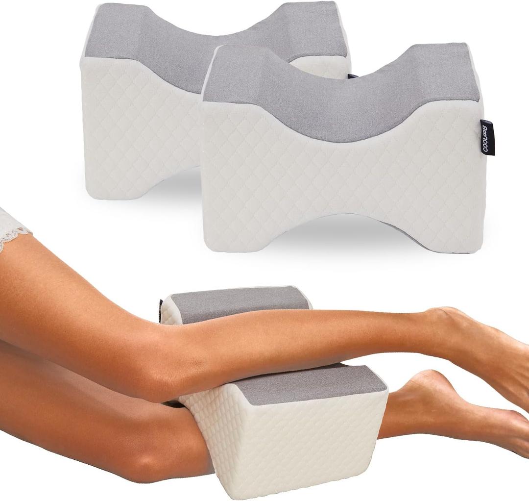 Side Sleeper Pillow, Knee Pillow for Side Sleepers, Smooth Spine Alignment Pillow, Sciatica Pain Relief Pillow (Grey)-2PCS