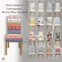 4 Pack Dining Room Chair Covers, Chair Covers for Dining Room Set of 4, Elastic Dining Chair Slipcovers, Dining Chair Slipcover, Kitchen Chair Protector Set of 4, Bohemian 2