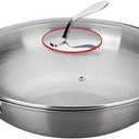 14 Inch Titanium Hammered Wok with Double Handles, Frying Pans Nonstick, Non-Stick Wok, Scratch-Resistant Non Stick Titanium Pans for Cooking,with lid