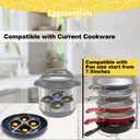 Eggssentials Egg Poacher Insert Stainless Steel Poached Egg Cooker Eggs Poaching Cup PFOA Free Egg Poachers Nonstick, 7.25" Rack Compatible with Current Cookware, Skillets & Instant Pots