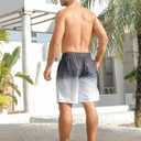 westwolf Men's Swim Trunks with Compression Liner 9" Quick Dry Board Shorts (Gray, L)