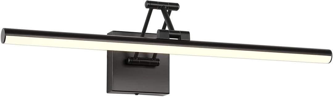 Joossnwell Picture Light for Painting Black Art Light Hard-Wired Picture Frame Light 23.62 Inch Dimmable Gallery Wall Light with Adjustable Swing Arm for Painting Library Museum Warm White