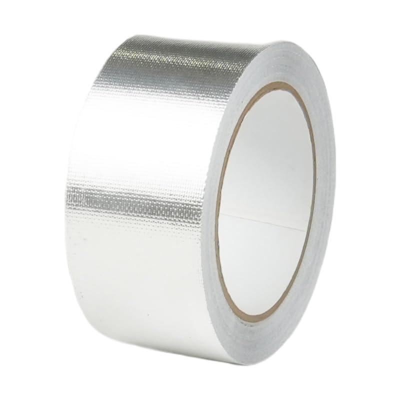 2in x 66ft Reinforced Aluminum Fiberglass Tape High Temperature Resistant Muffler Tape Suitable for Piping/HVAC/Automotive/Heat and Sound Insulation Repair