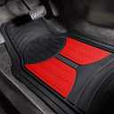 FH Group Full Set Trimmable Rubber Floor Mats, Monster Eyes (Red) - Universal Fit for Cars Trucks and SUVs