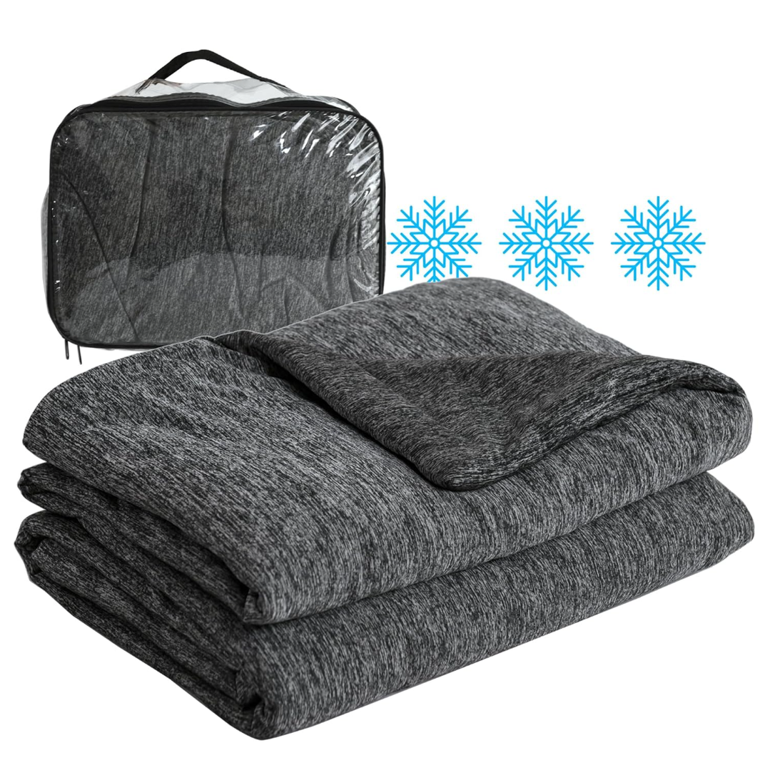 NianEr Luxury Soft Silky Smooth Summer Lightweight Cooling Bed Comforter Blanket for Hot Sleepers Night Sweats Thin Cute Cool, King, Black