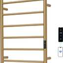 Electric Towel Rack with Voice Control for Alexa & Google Home,TUYA-Wall-Mounted Bathroom Heating Towel Warmer,Plug-in,26.77x20.47x4.39in,Stainless Steel Material,Gold6 Bars