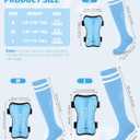 Hryrbay Kids Soccer Shin Guards and Socks Toddler Soccer Shin Pads Protective Defender Gear for Boys Girls Ages 3-15 Great for Training, Matches, Inspired by The World Cup