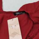 BTFBM Women Elegant Long Sleeve One Shoulder Cocktail Dress Bodycon Ruched Tie Waist Wrap Dress Solid Color Midi Party Dress (Small, Solid Wine Red)
