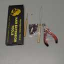 Hair Extension Tools Kit  Pliers - Pulling Hook - Bead Device Tools Kit with 200 Pieces 5mm Silicone Lined Micro Rings (200Pcs, Brown Beads)