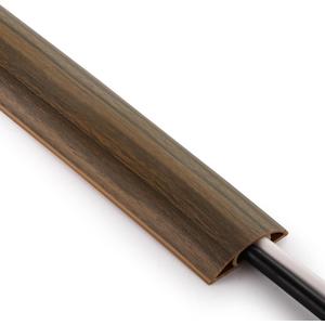 ZhiYo 3.6ft Cord Covers for Wires on Floor, Cord Hider Floor Hide Extension Cords, Soft PVC Cable Cover Cable Protector, Wire Cavity W0.62in H0.31in, Smoked Brown Wood