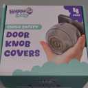 Child Safety Door Knob Cover (4 Pack) Hard-to-Remove Dual-Lock Door Handle Covers for Kids Reusable Baby Proof Door Knob Locks Installs Easily, No Tools Needed (Semi-Clear)