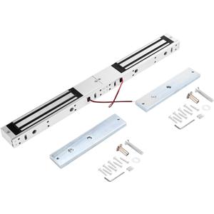 Double Door Electromagnetic Lock 600LBS/280KG Holding Force Electric Magnetic Double Door Lock 12V Fail Safe NC Mode for Access Control System (DoubleLock280KG)