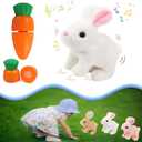 Bunny Stuffed Animal Plush, Interactive Electronic Pet Hopping Bunny Toy, Realistic Stuffed Bunny Rabbit for Kids (#White)