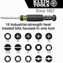 Klein Tools 32305 Multi-bit Ratcheting Screwdriver, 15-in-1 Tool with Phillips, Slotted, Square, Torx and Combo Bits and 1/4-Inch Nut Driver