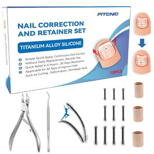 Titanium Ingrown Toenail Treatment,Ingrown Toenail Corrector for All Size Curve Correct, Ingrown Toenail Removal Kit