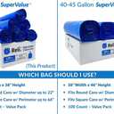 Reli. SuperValue 33 Gallon Recycling Bags (120 Count) Made in the USA - Blue Trash Bags, 30-33 Gallon | Recycling, Garbage | 33Gal with 30Gal - 35Gal Capacity