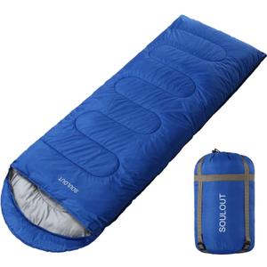 3-4 Season Sleeping Bag for Adults & Kids, Lightweight Warm Cold Weather Camping Bag with Waterproof Compression Sack  Portable for Hiking, Backpacking, Traveling & Outdoor Adventures (Navy Blue)