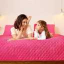 Exclusivo Mezcla Reversible Full Queen Quilt Bedding Set with Pillow Shams, Lightweight Quilts Queen Size, Soft Bedspreads Bed Coverlets for All Seasons - (Hot Pink, 90"x96")