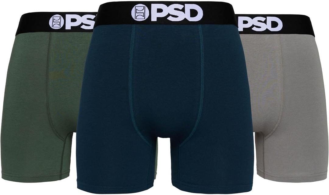 PSD Underwear Mens Boxer Briefs - 3 Pack Boxer Briefs, Mid Length, Soft & Breathable Boxer Briefs for Men (XXL)