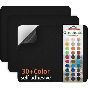 Gheeidau Canvas Repair Patch 911 Inch 3Pcs Waterproof Self-Adhesive Fabric Repair Patch for Tents,Boat Cover,Pop Up Canopy,Patio,Bags,Car Seats,Sofas,Furniture Cover(Black)