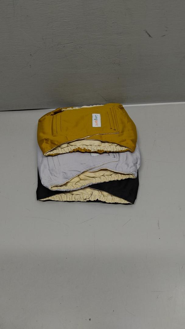 Male Dogs Diapers Belly Bands(3Pack), Washable Reusable Male Boy Doggy Wraps Panties for Doggie Puppy Pooping Potty TraininBlack /Gray/Gold Small