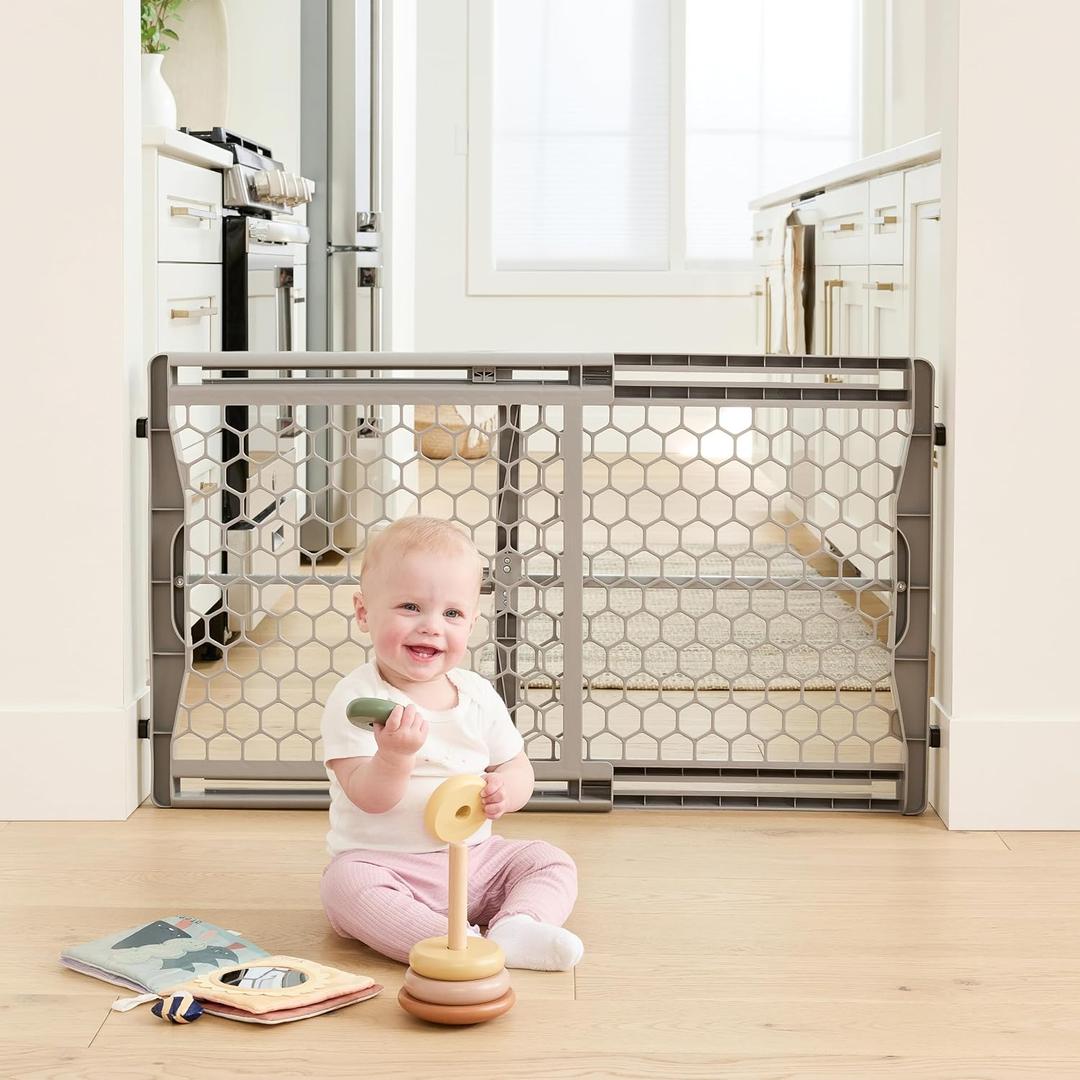 Regalo Safety 28"-42" Extra Wide Expandable Baby Gate for Doorways & Bottom of Stairs, Pressure Mounted Safety Gate for Babies, Toddlers & Pets, Tested & Safe for 30 Years, American Designed and Owned